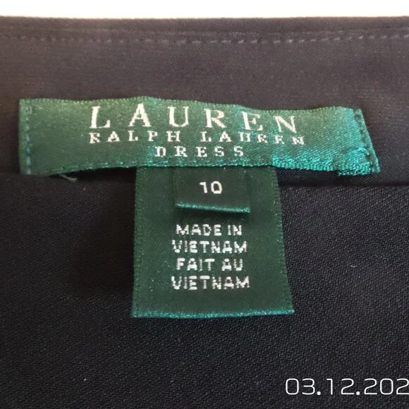 Womens Like NEW RALPH LAUREN Black & White Dress Size 10 - Picture 4 of 15